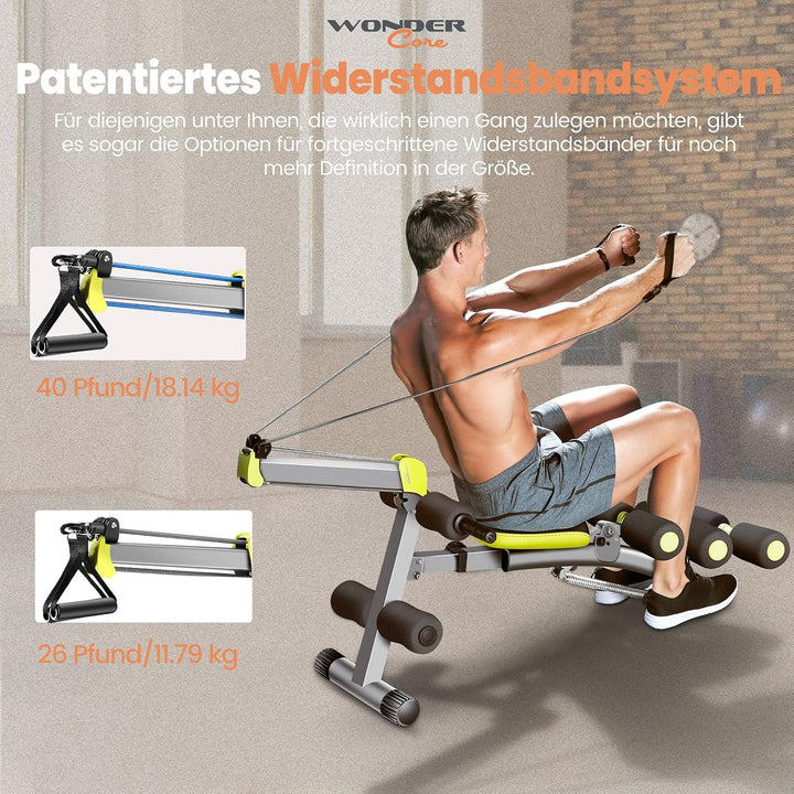 Trainingsgerät Wonder Core 2, mit eingebautem Drehsitz und Ruder, Unisex Wonder Core 2 mit Ruderer,