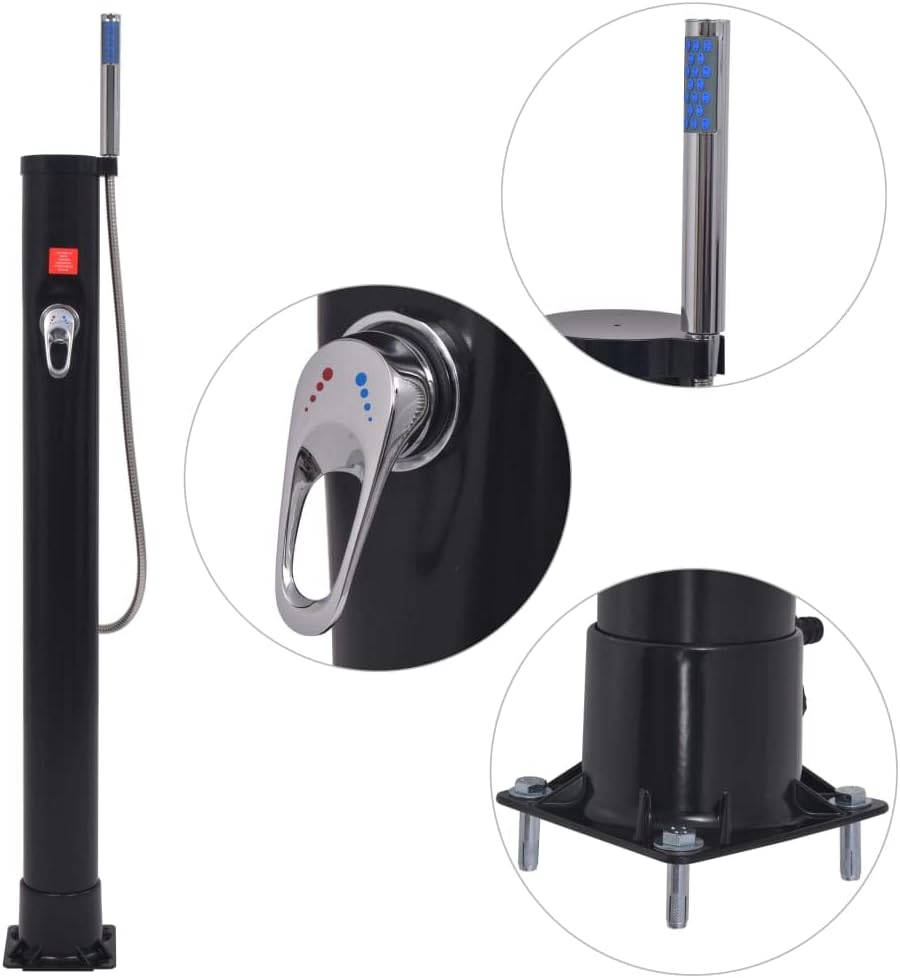 vidaXL Solardusche mit Handbrause Gartendusche Pooldusche Aussendusche Campingdusche Camping Solar D