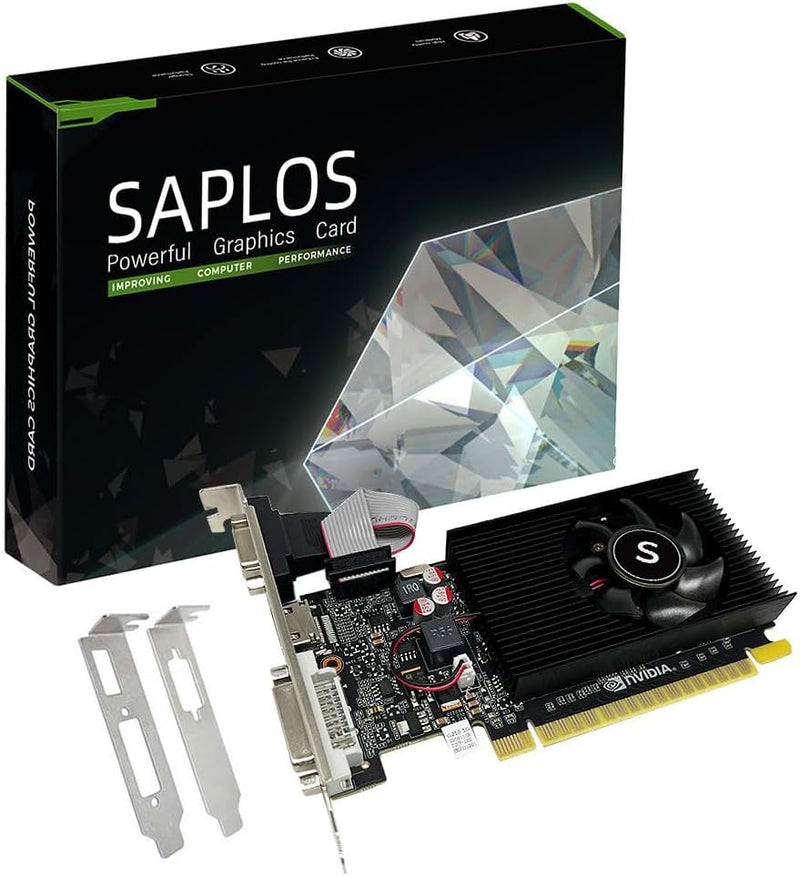 SAPLOS Low Profile GT210 Grafikkarten für PC, 1GB Video Card, DDR3 64-bit, HDMI DVI VGA