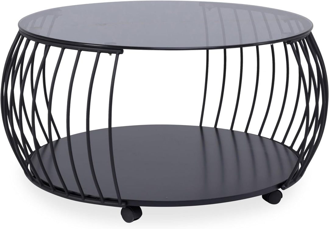 M2 Kollektion Shanghai 1 Couchtisch, Metall, schwarz, 60x45x60