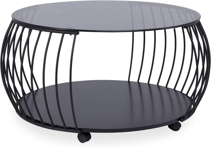 M2 Kollektion Shanghai 1 Couchtisch, Metall, schwarz, 60x45x60