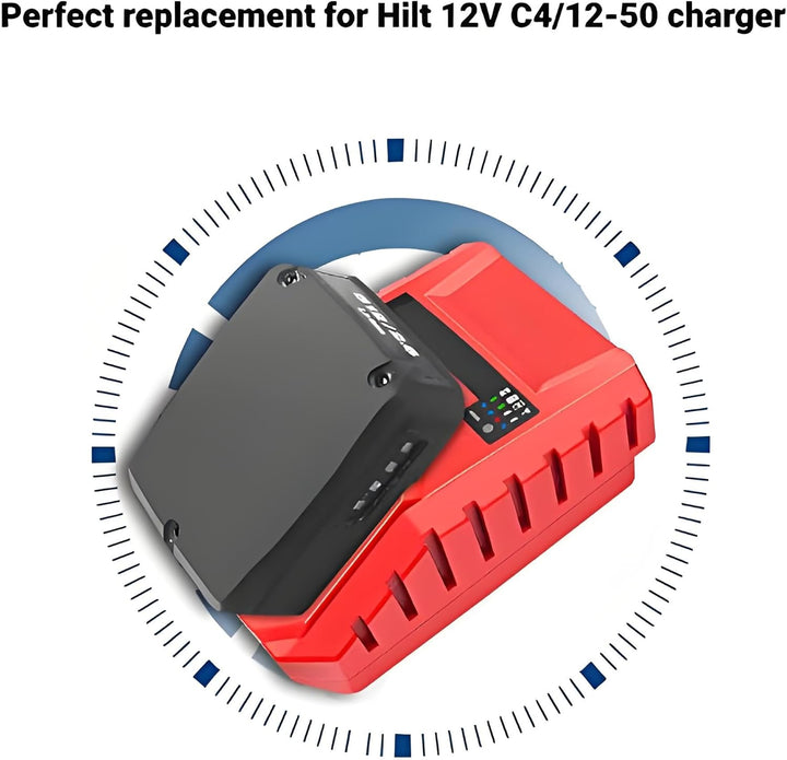 Akkuladegerät 100‑240V Akkuladegerät Tragbares Ersatzladegerät Elektrowerkzeugzubehör für Hilti 12V