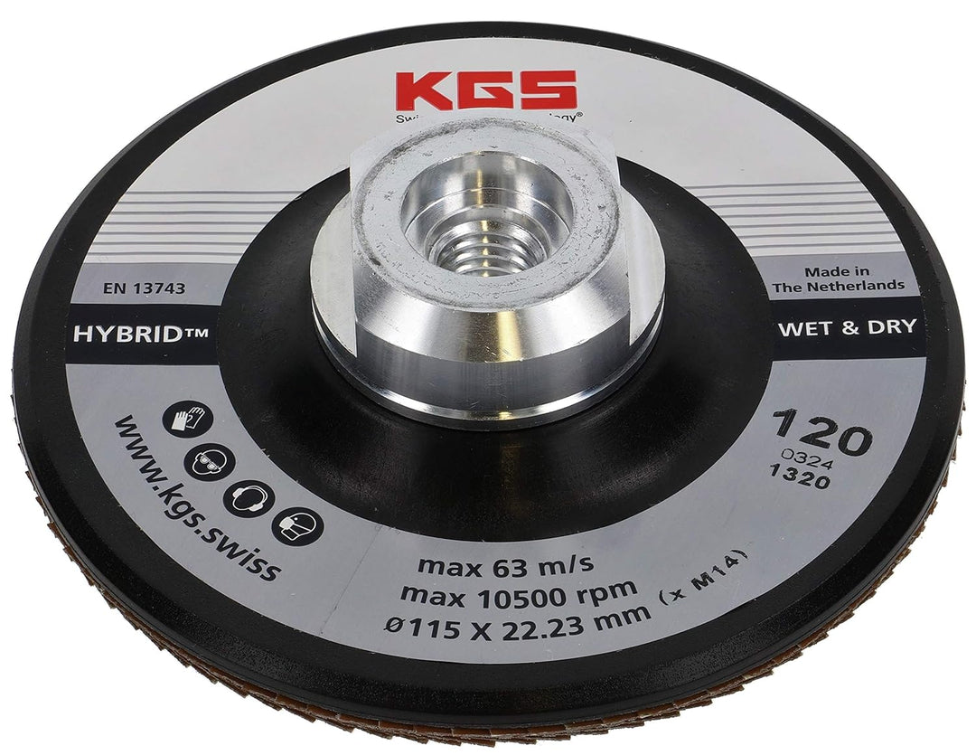 KGS Hybrid-Diamant-Trennscheiben, 115 x M14 goldfarben, Körnung 120 mit direkter M14 aufnahme passen