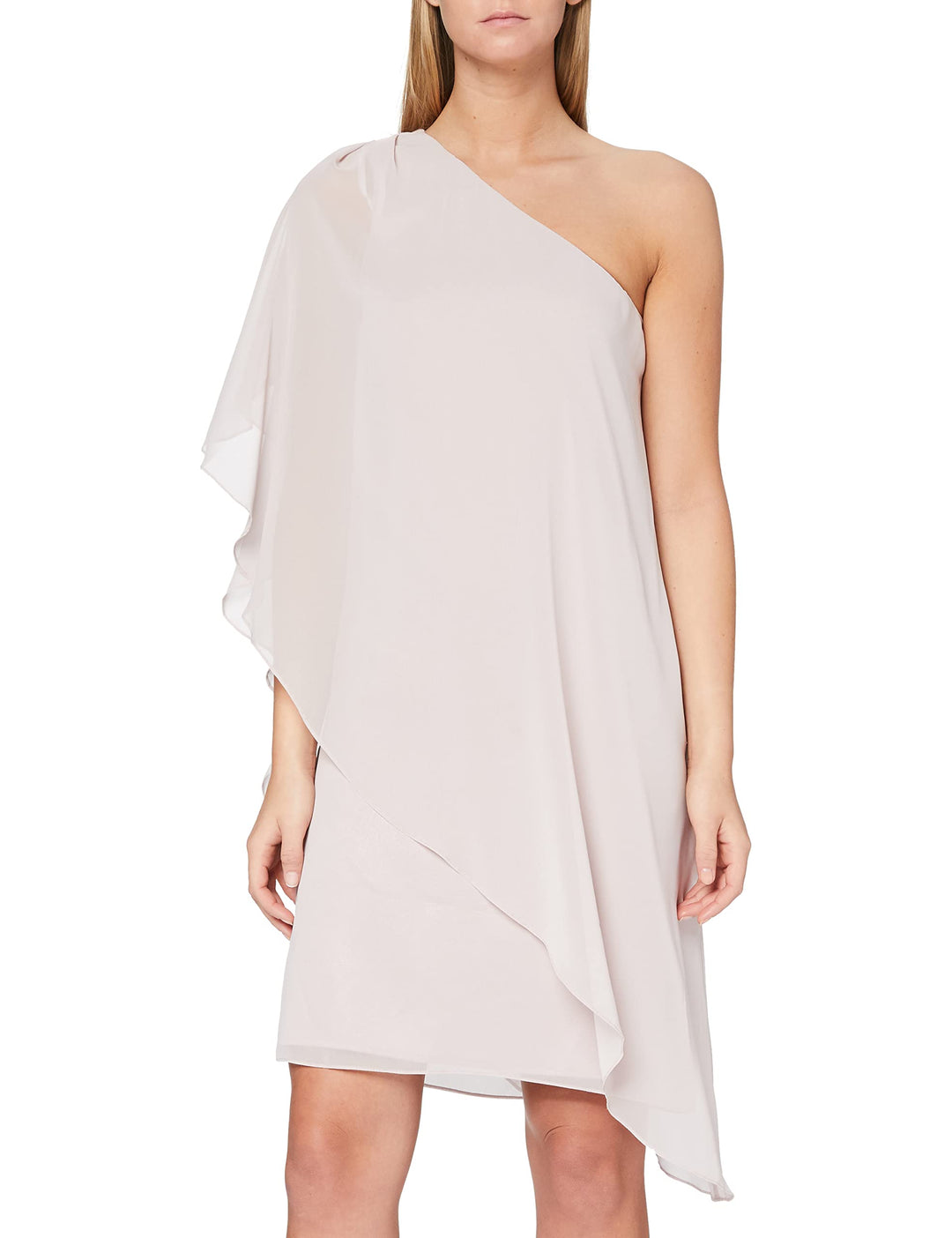 Damen Asymmetrisches Midi-Chiffonkleid XL Rosa, XL Rosa