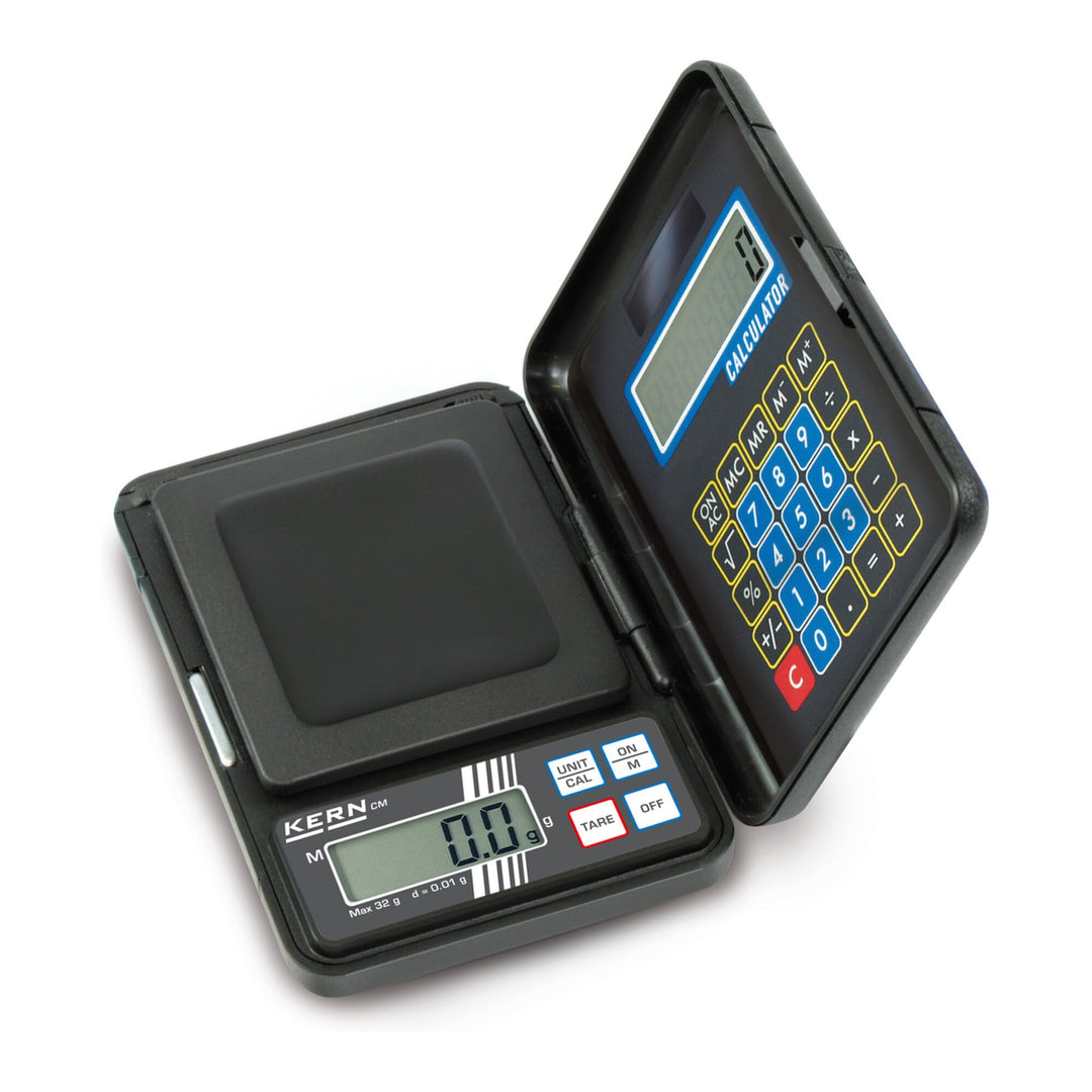 KERN Taschenwaage CM 60-2N (Wägebereich max. 60 g, Ablesbarkeit 0,01 g, mit integriertem Taschenrech