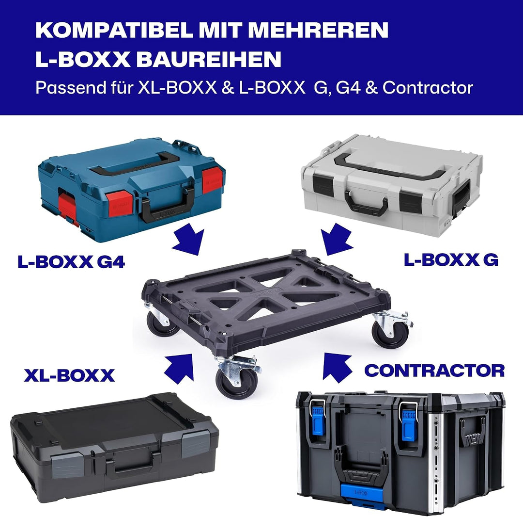 L-BOXX Roller Transportwagen für Werkzeugkoffer bis 200kg mit Bremse, mobil | für L-BOXX G und G4, X