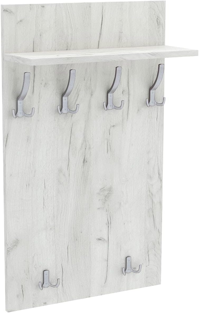 AKKE 90x60 | MAXI Garderobenpaneel Wandgarderobe Garderobe Wandpaneel Kleiderstange ALUMINIUM | WHIT