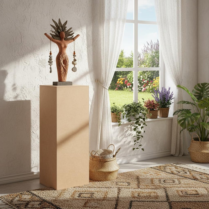 DECOKTIVO Dekosäule MDF, Blumensäule Wohnzimmer, Blumenständer, Podest Deko, Pflanzenständer, Stabil