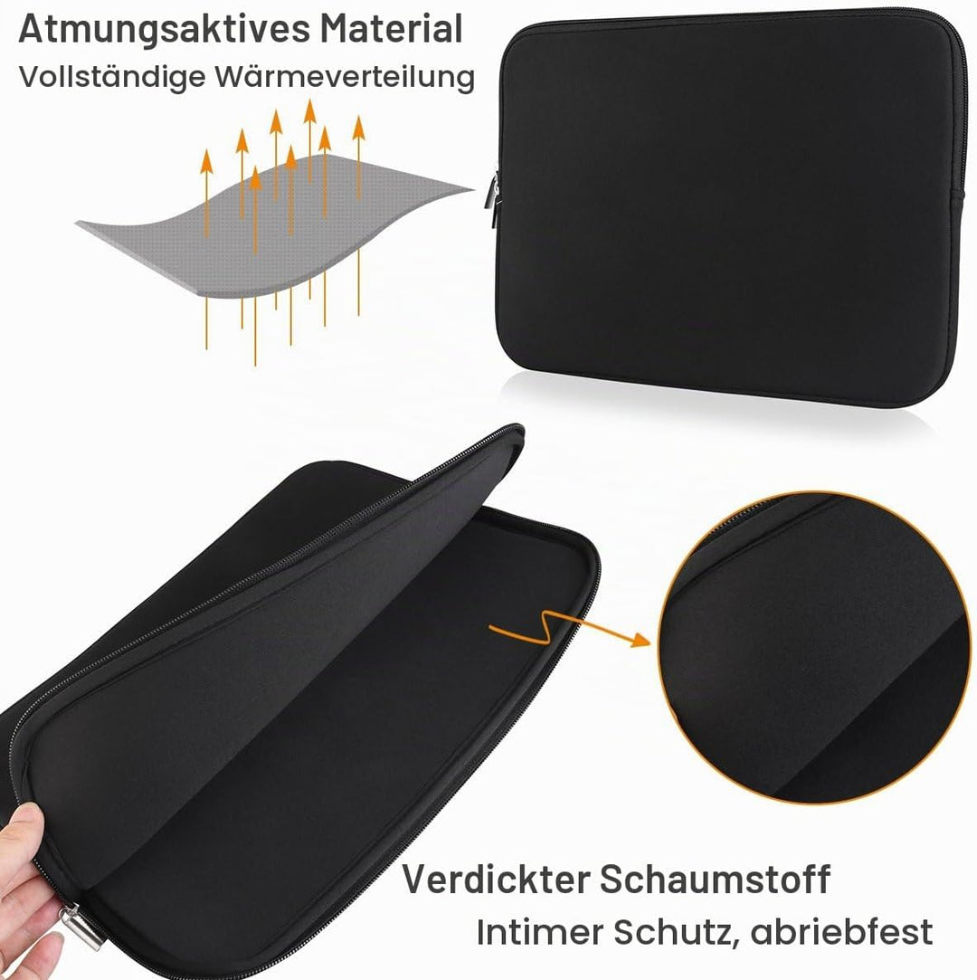 Laptop Hülle Tasche für 13 Zoll Macbook Air Pro Retina (Schwarz Neopren Wasserdicht)