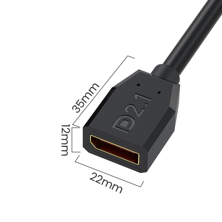 16K DisplayPort 2.1 Verlängerungskabel, 90 Grad Rechtwinkel DP männlich zu weiblich Kabel 52Gbps Unt
