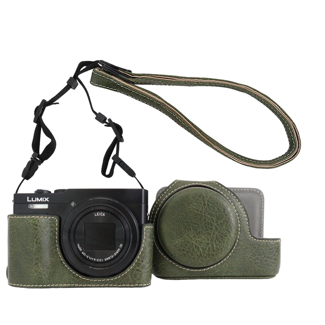 Rieibi ZS99 Kameratasche, PU Leder Kameratasche für Panasonic Lumix DC-ZS99 Digitalkamera, abnehmbar