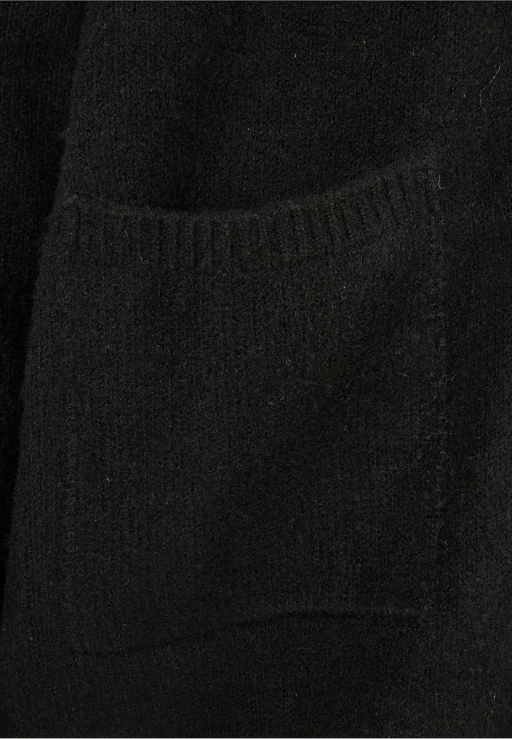Urban Classics Damen Ladies Chunky Fluffy Knit Cardigan Strickjacke, Schwarz