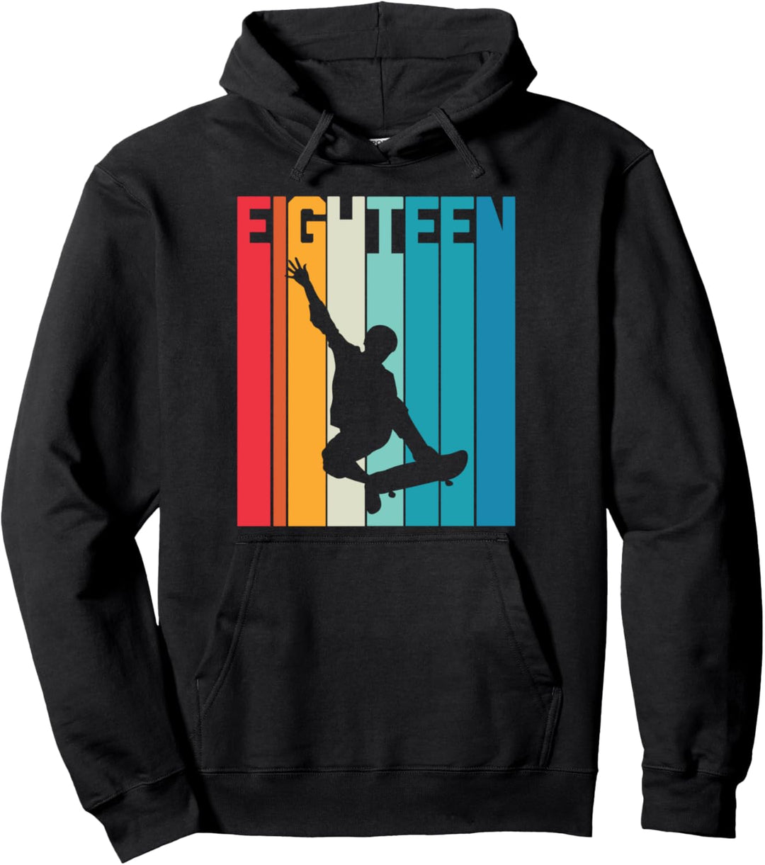 18. Geburtstag Geschenk Jungs Kinder Skater Skateboard Fan Pullover Hoodie