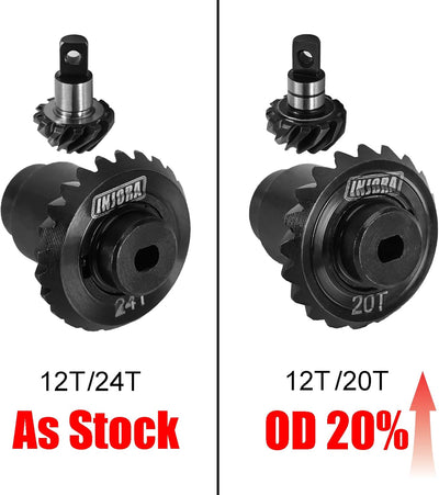 INJORA 12/20T Stahllegierung Überdrehungs Helikalachsen Zahnradsatz für 1/24 RC Crawler FMS FCX24 FC