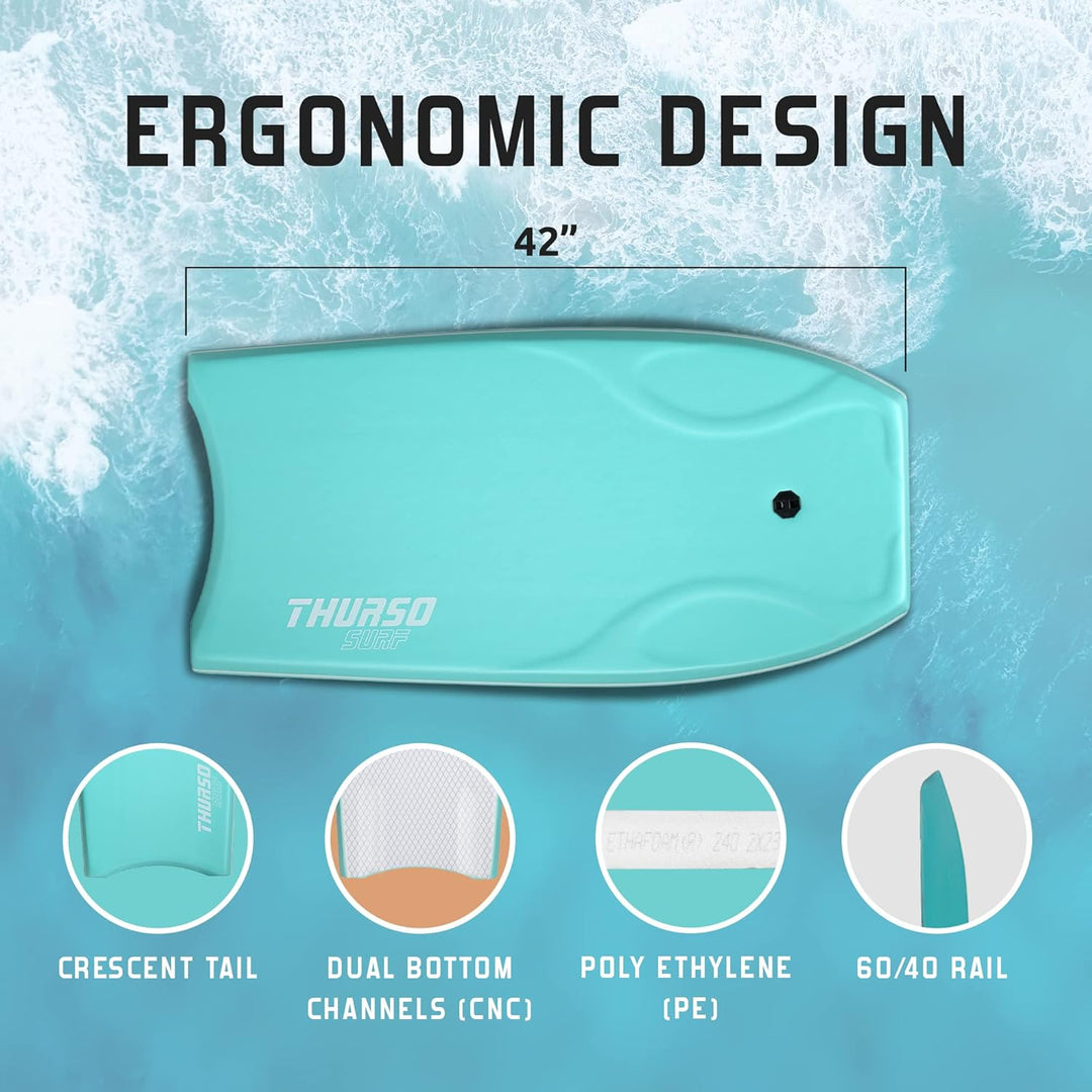 Thurso SURF 107 cm Bodyboard für Strand und Pool – Leichtes PE-Kernmaterial mit IXPE-Oberfläche, HDP