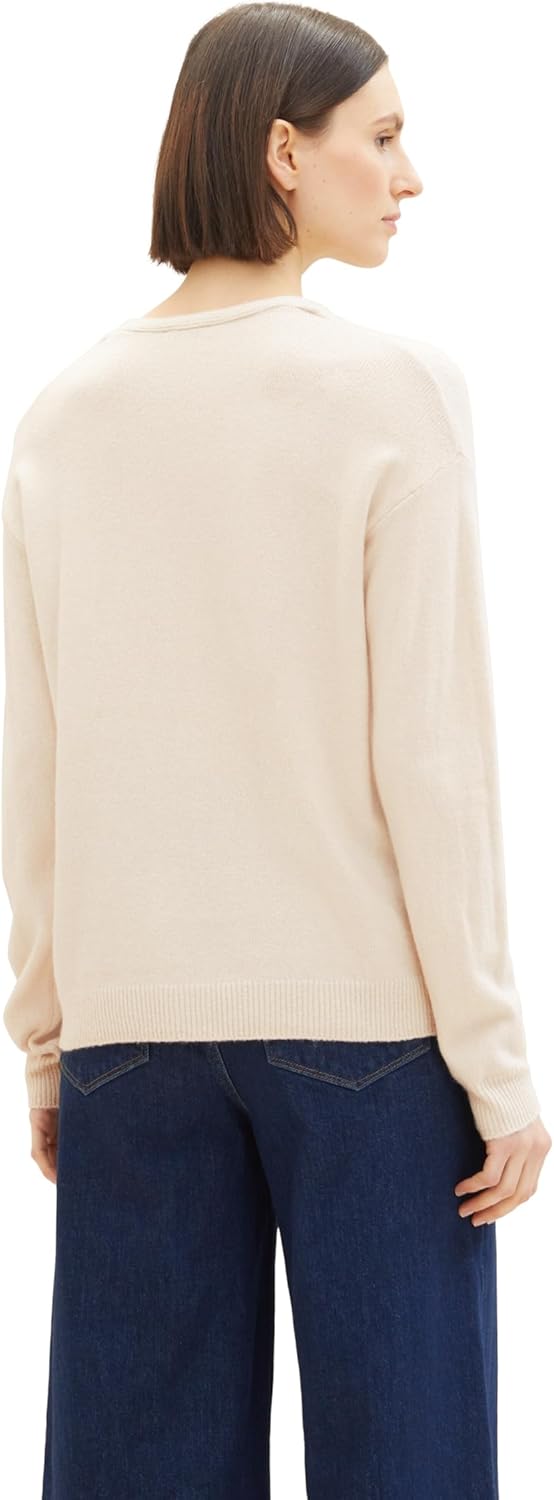 TOM TAILOR Damen Pullover, XXL 28596 - Soft Beige Melange