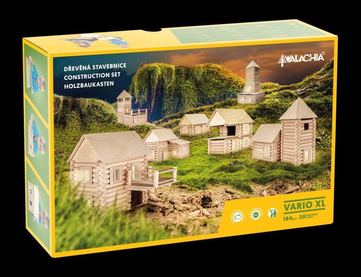 Walachia Vario XL Holzbausteine Holz Baukasten Modellbau Set 184 Teile