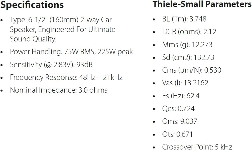 JBL Club 64SQ Gen 3-165mm Auto Lautsprecher Set von Harman Kardon in High-End Sound Qualität für das