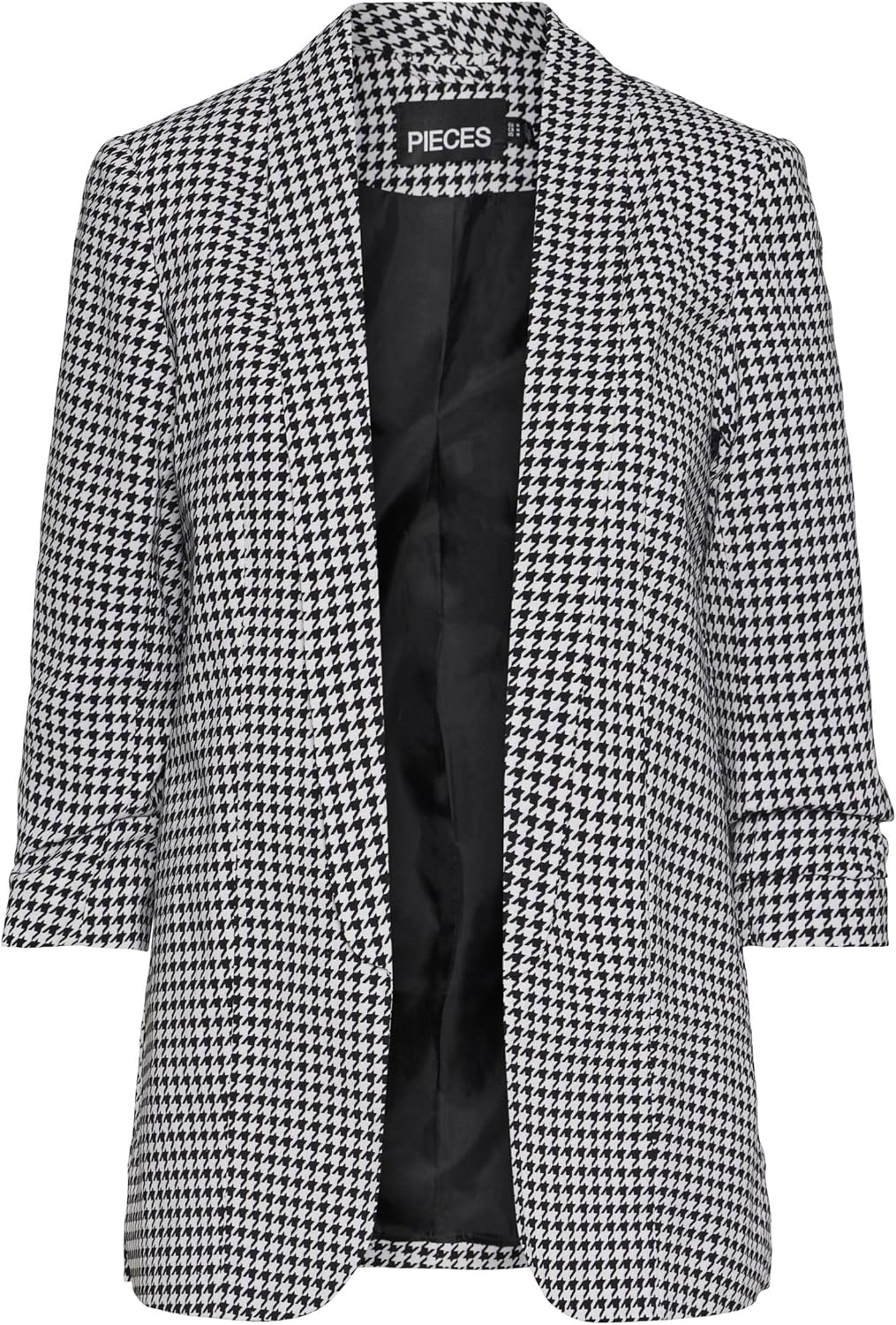 Pieces Damen Pcbosella 3/4 Printed Blazer Noos Bc Blazer XL Black/Aop:houndstooth, XL Black/Aop:houn