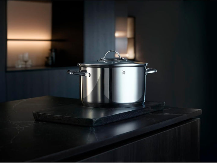 WMF Aparto Kochtopf gross 24cm, mit Glasdeckel, Fleischtopf, Induktionsgeeignet, 5,7l, Cromargan Ede