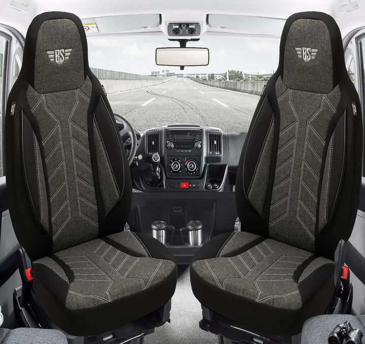 BREMER SITZBEZÜGE Mass Sitzbezüge Schonbezüge für VW T5 Multivan PLKT204 PLKT204 - Schwarz/Anthrazit