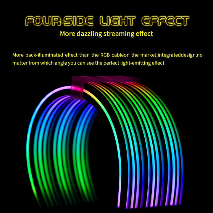 Sirlyr 24 Pin RGB Kabel,RGB PSU Kabel Verlängerungen - 5V 3Pin Addressable ARGB Motherboard Netzteil