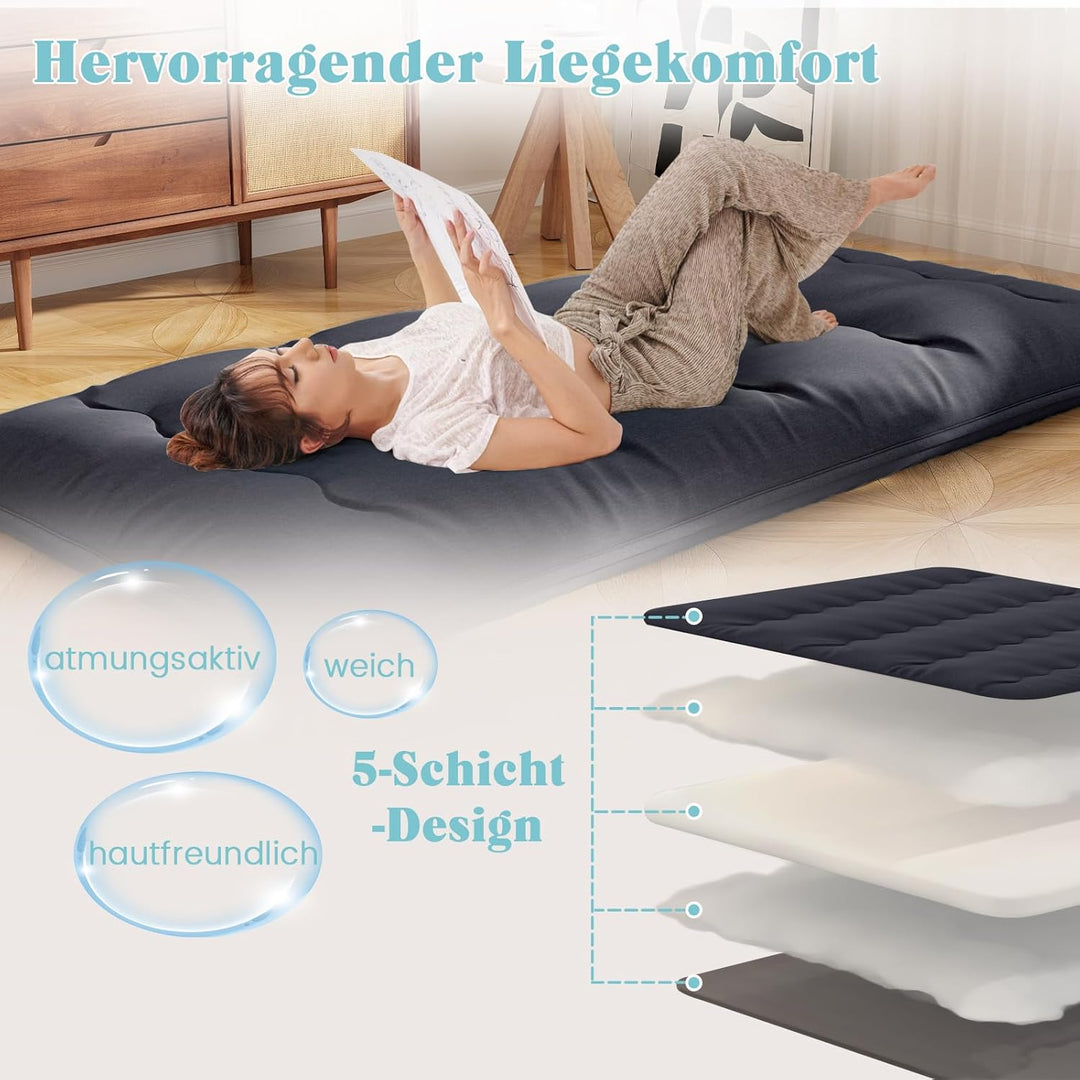 COSTWAY Japanische Futon Matratze, Tatami-Matte, Bodenmatratze, Klappmatratze mit waschbarem Bezug,