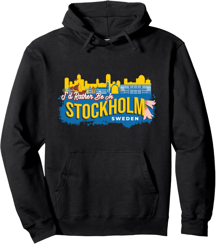 Ich wäre lieber in Stockholm Schweden Vintage Souvenir Pullover Hoodie