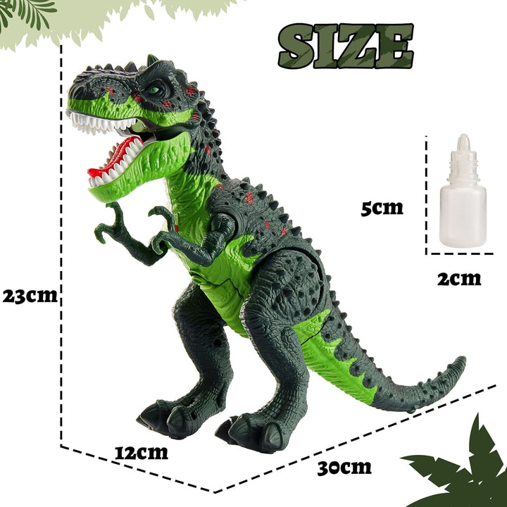 HYAKIDS Dinosaurier Spielzeug mit Sprühen, Lichtern und Brüllen, Gehen, Elektronik T-Rex Dino Spielz