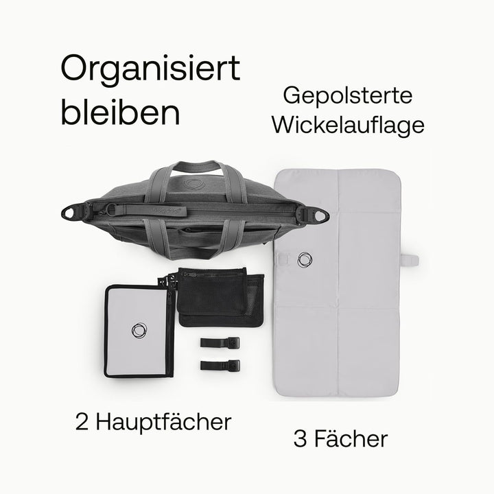 Bugaboo Wickeltasche, Windeltasche mit leicht zugänglichen Fächern, isoliertem Flaschenhalter, Wicke