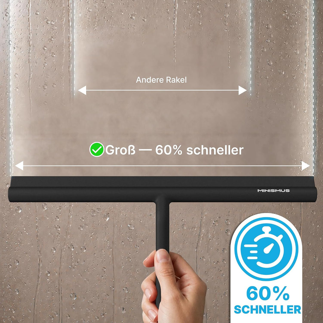 Minismus Duschabzieher - Abzieher für Dusche, Bad, Fliesen, Spiegel, Fenster - inkl. Magnet-Halterun