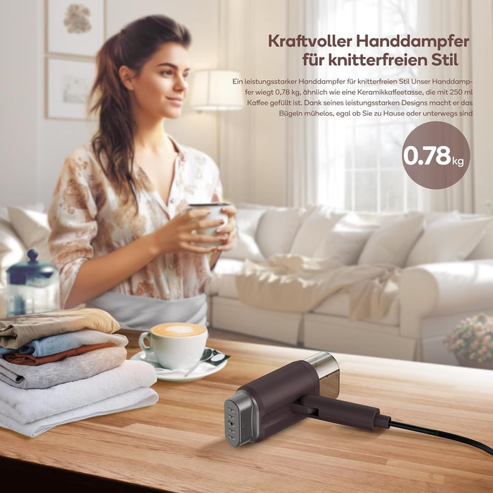 Newbealer Dampfglätter mit umschaltbarer Spannung - 220V/120V, kompaktes und faltbares Reisebügeleis