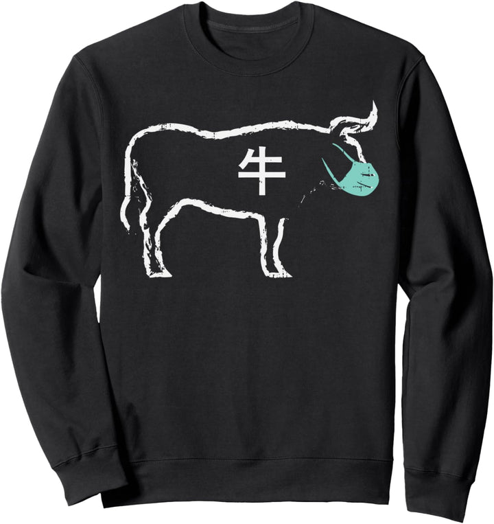 Ox Chinese Character Mask Chinese New Year Quarantine Gift Sweatshirt