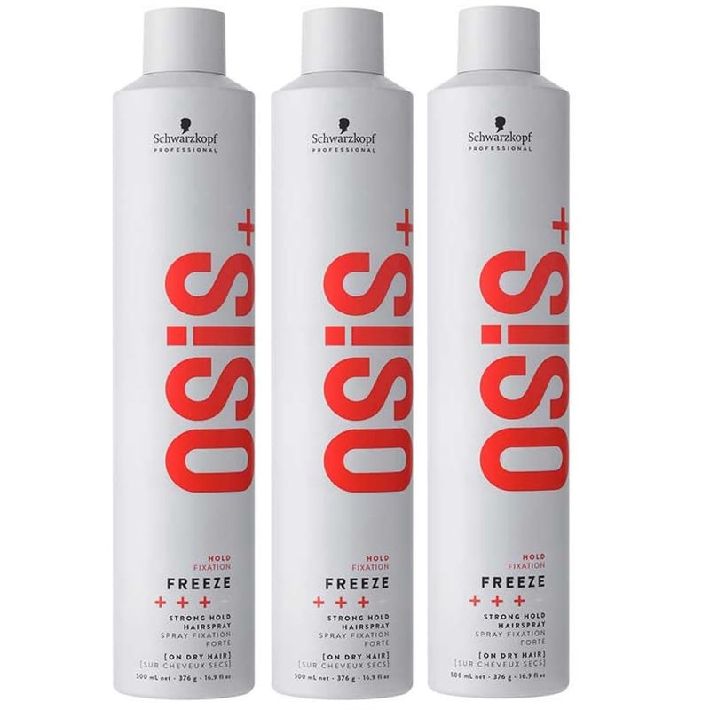 Schwarzkopf OSiS+ Freeze 3 x 500 ml Osis Finish Haarspray für starken Halt