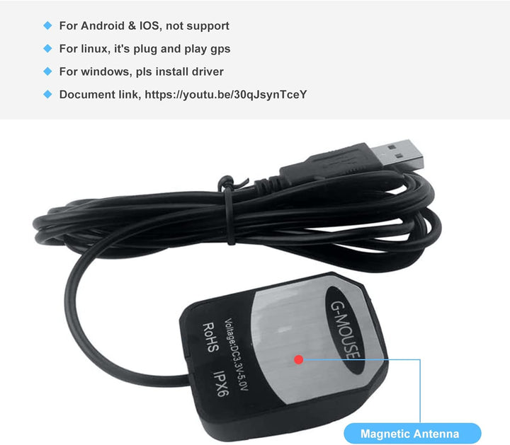 ARCELI VK-162 G-Maus USB-GPS-Dongle-Navigationsmodul, Externe GPS-Antenne USB-GPS-Empfänger mit Fern