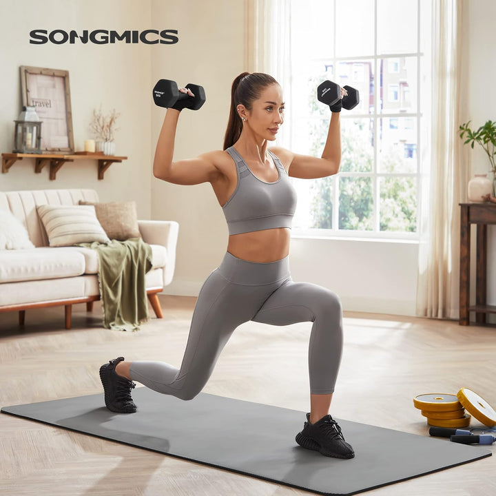 SONGMICS Hanteln, Hantelset 2 x 5 kg, Kurzhanteln mit Hantelständer 2 x 1 kg, 2 x 2 kg, 2 x 3 kg, Kr