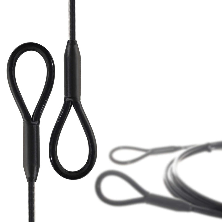 Drahtseile24 Schlaufenkabel Schwarz, Stahlseil ummantelt mit Ösen - Diebstahlsicherung für Gartenmöb