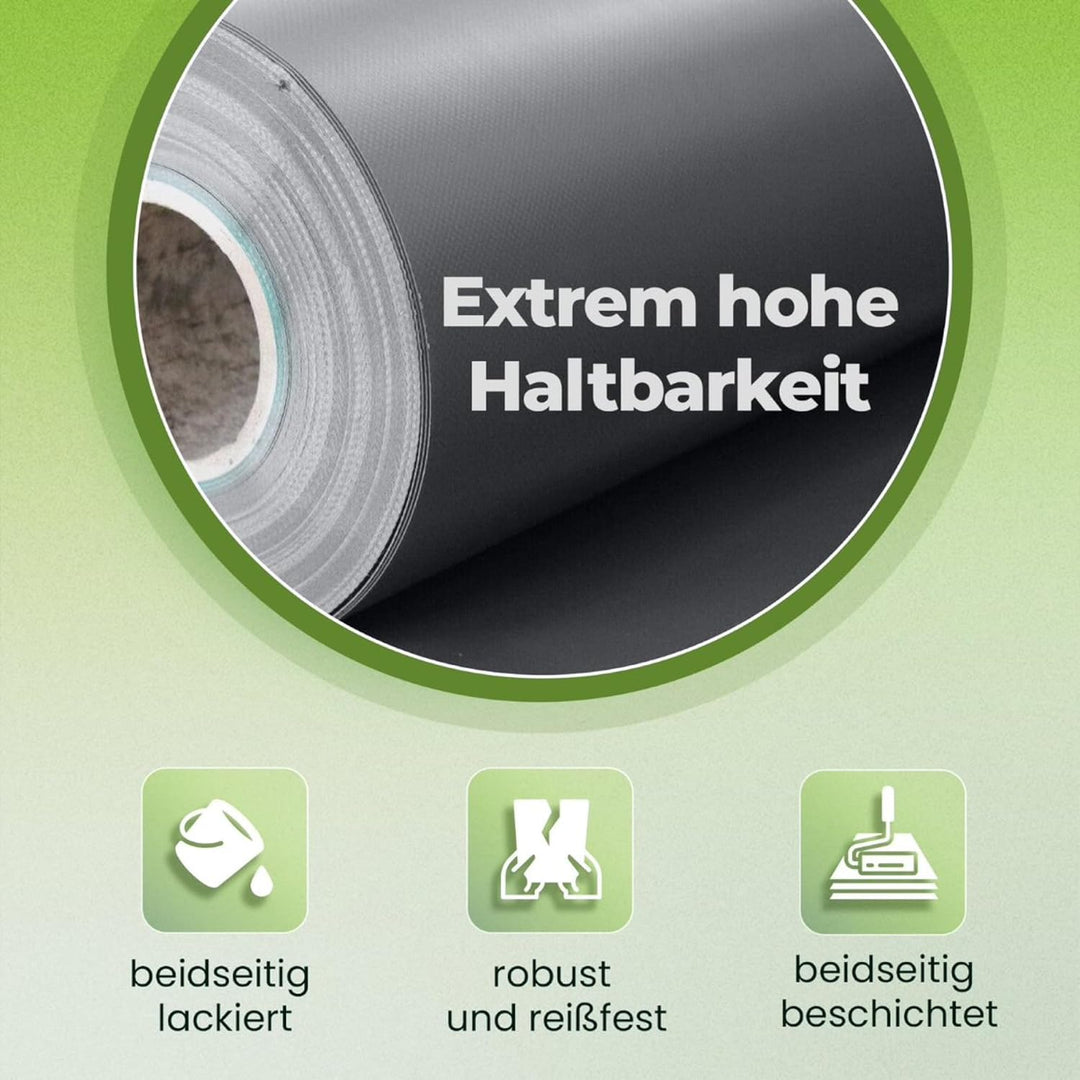 LKW Plane 700 g (9,00 m x 2,50 m, Achatgrau) PVC Plane, Abdeckplane, Meterware, sehr hochwertig, bei