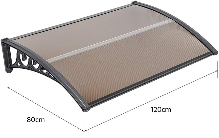 Vordach für Haustür, Überdachung Haustür aus Aluminium und Kompletten Polycarbonat-Hohlkammerplatte,