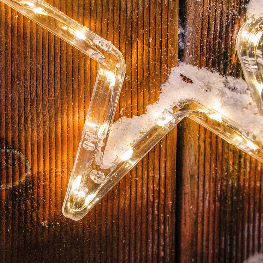 Esotec Solar Lichtervorhang Sternenregen, 3 Sterne mit je 28 LEDs ⌀19cm 2800K warmweiss, Lichterkett