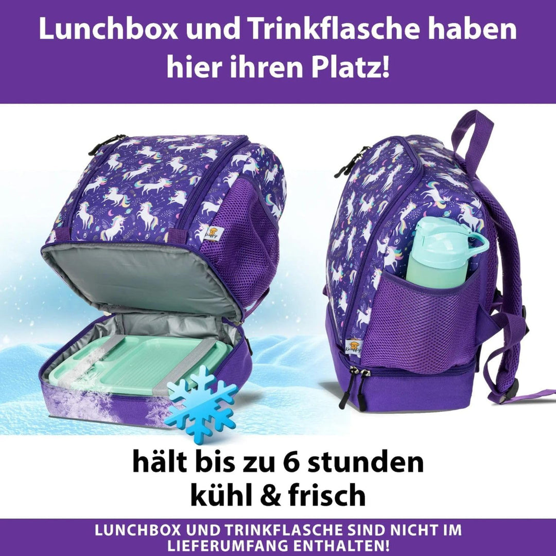 Kindergartenrucksack ab 2 Jahre – Für Mädchen & Jungen – Mit isoliertem Fach für Brotdose – Tonie Ta