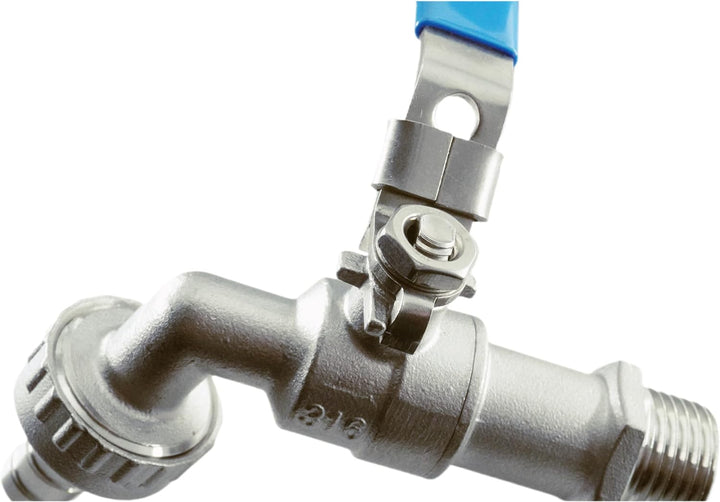 Kugelauslaufhahn Edelstahl V4A - PN 16 - Kugelhahn Wasserhahn, Druckluft - G 1/2" - G 3/4" - G 1" -