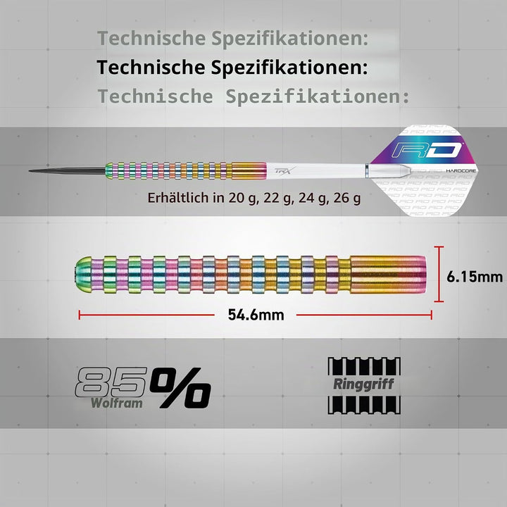 RED DRAGON Javelin Serie Premium Wolfram Steeltip Darts Set mit Flüge und Schäften 20G 1, 20G 1