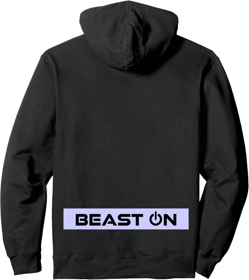 Beast ON Rücken Motiv lila Farbe Fitness Gym Motivation Pullover Hoodie