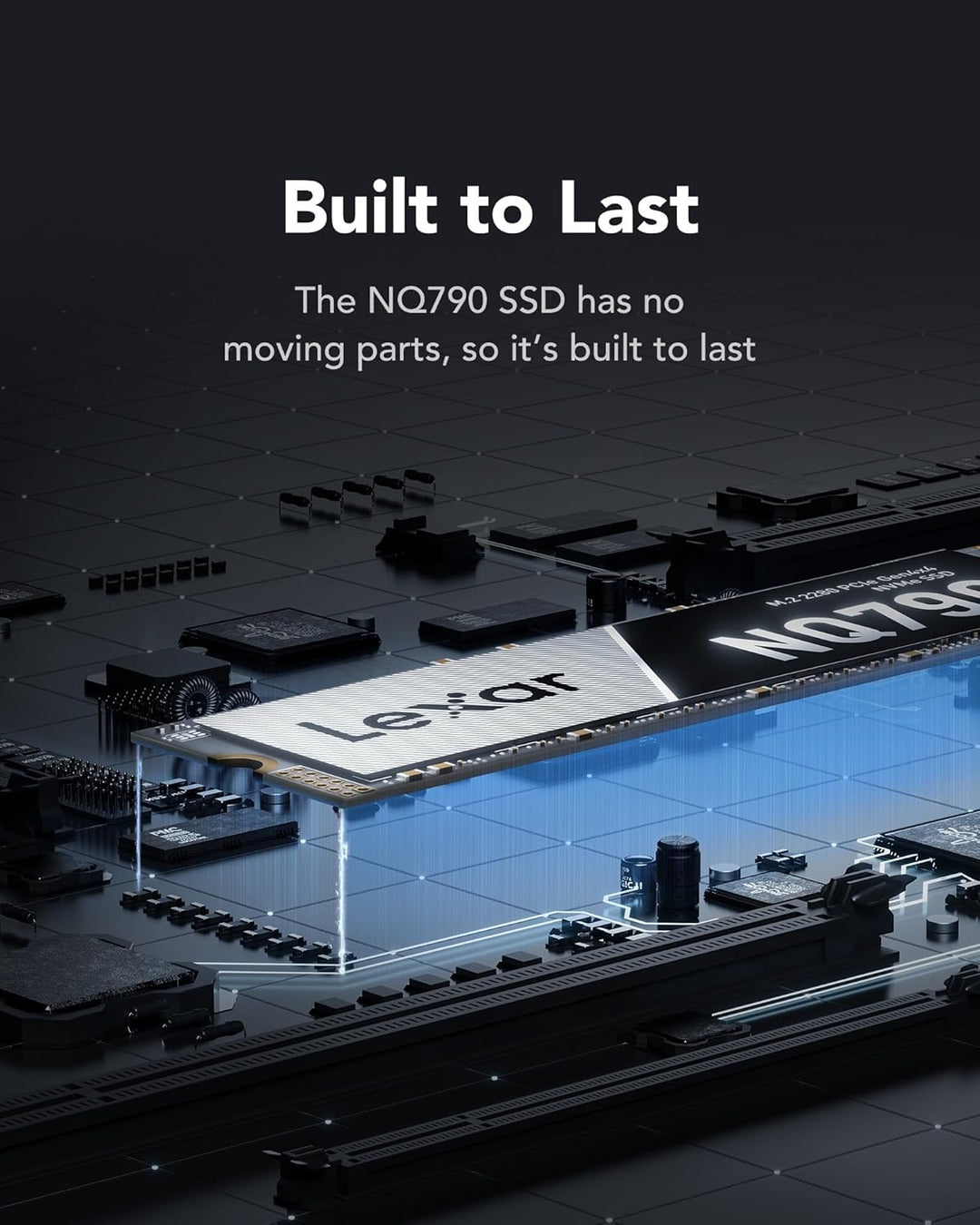 Lexar NQ790 SSD 4TB M.2 2280 SSD NVMe 4 TB interne SSD PCIe 4.0 Gen4x4, bis zu 7000 MB/s Lesen, 6000