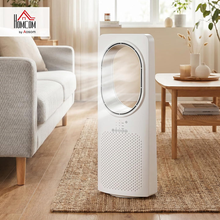 HOMCOM Bladeless Turmventilator für Schlafzimmer, 36 dB Standventilator mit 45° Oszillation, 3 Gesch