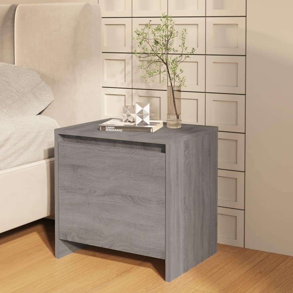 FIRBNUS Bedside Table Nachtkonsole Beistelltisch mit Stauraum Night Stand Nachttische 2er Set Grau S