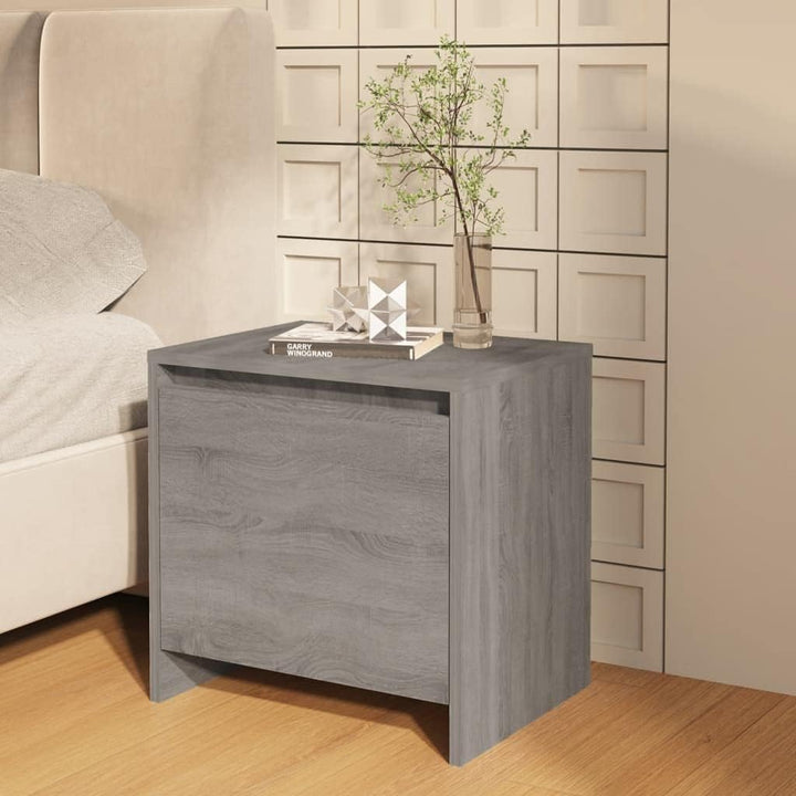FIRBNUS Bedside Table Nachtkonsole Beistelltisch mit Stauraum Night Stand Nachttische 2er Set Grau S