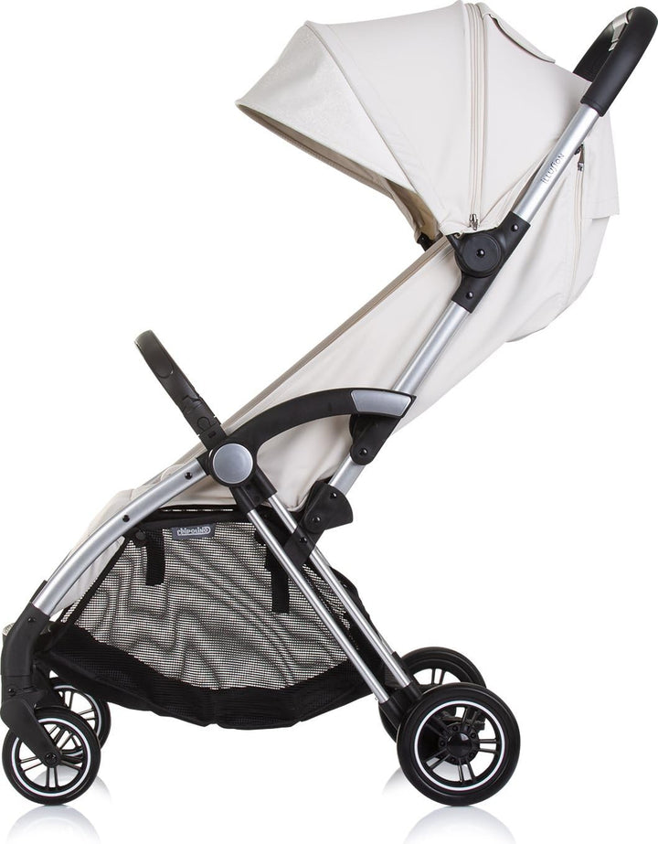 Chipolino Kinderwagen Illusion klappbar, verstellbare Fussstütze, Federung, Korb beige, beige