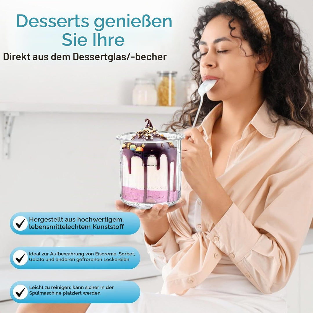 4 Stück Creami Behälte für Ninja Ice Creami Deluxe Pints und Deckel, 24 oz Ninja Ice Cream Maker mit